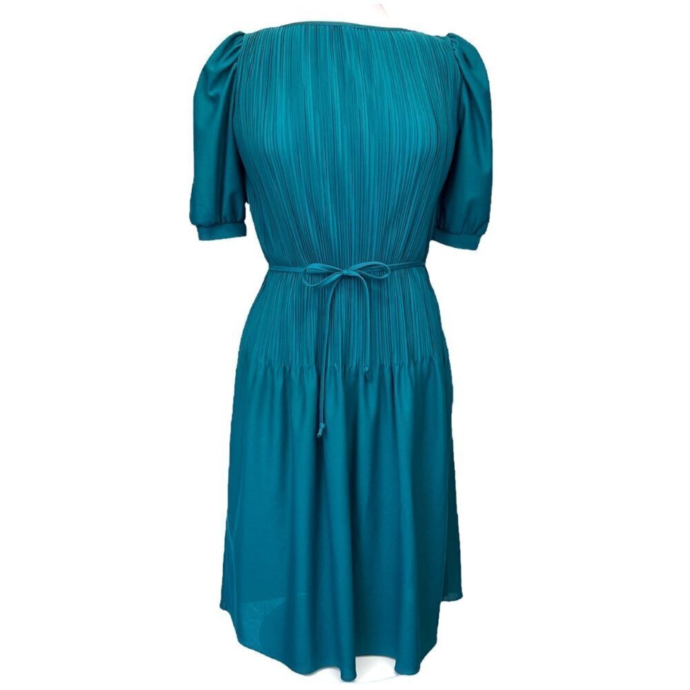 Vintage Jerell Of Texas Accordion Pleated Mid Century Belted Drop Waist